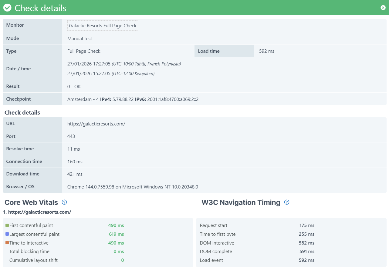 Prüfobjektergebnis W3C Load Event bei Browser-Prüfobjekten