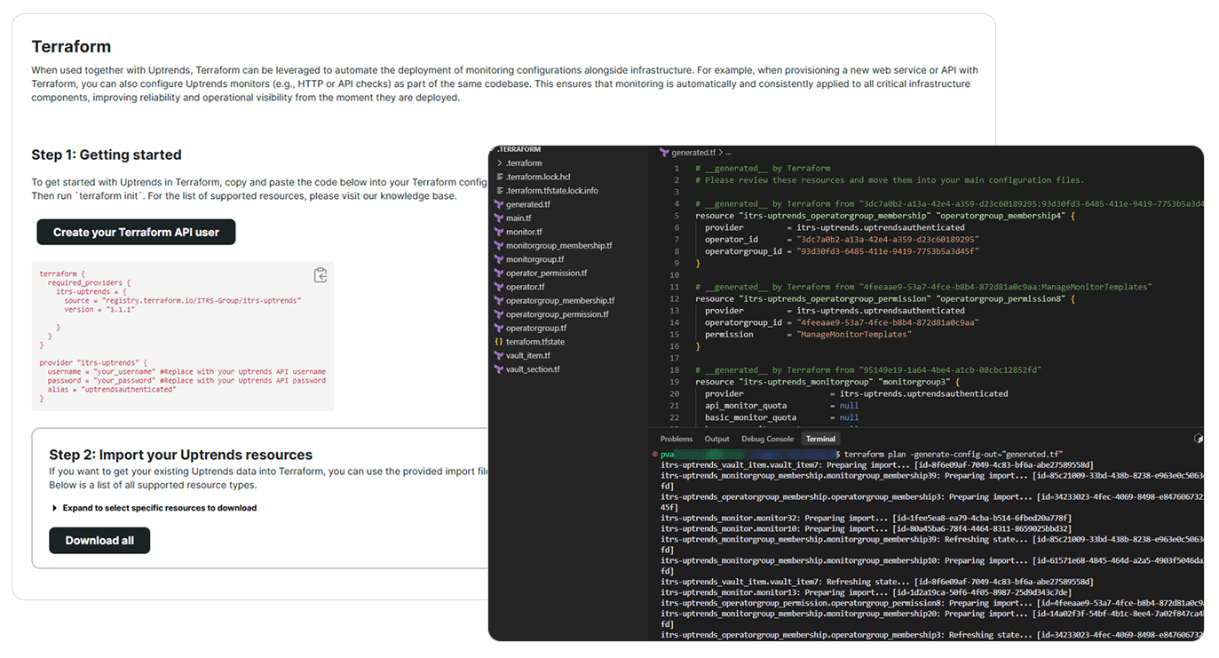 Richte dein Uptrends Monitoring mit Terraform ein