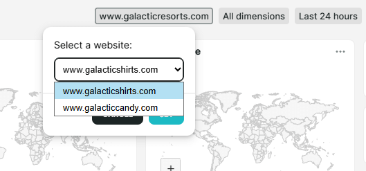 Website-Filter in RUM Dashboards