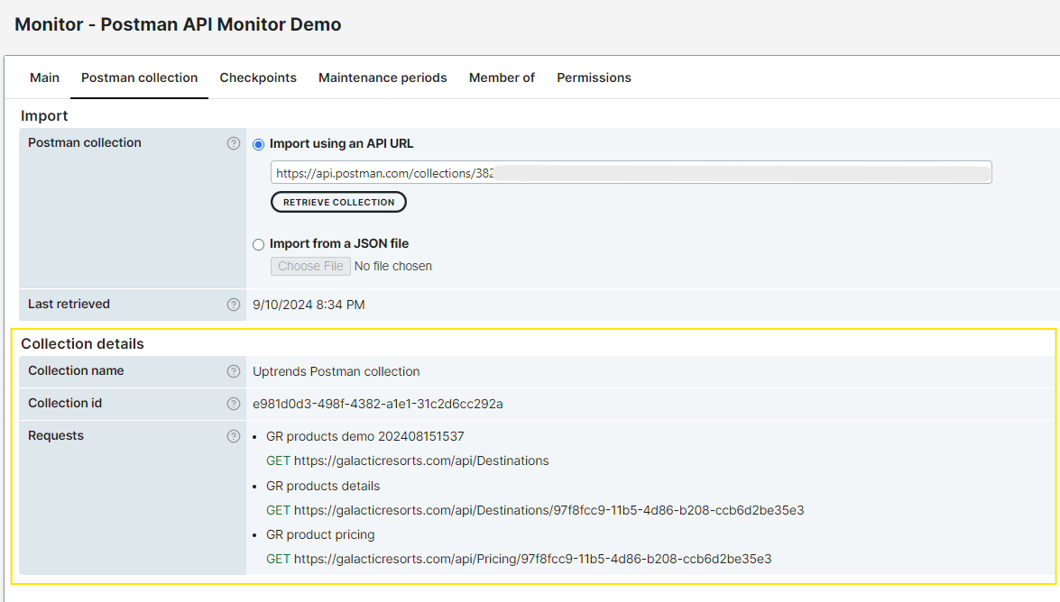 Import anhand einer API-URL