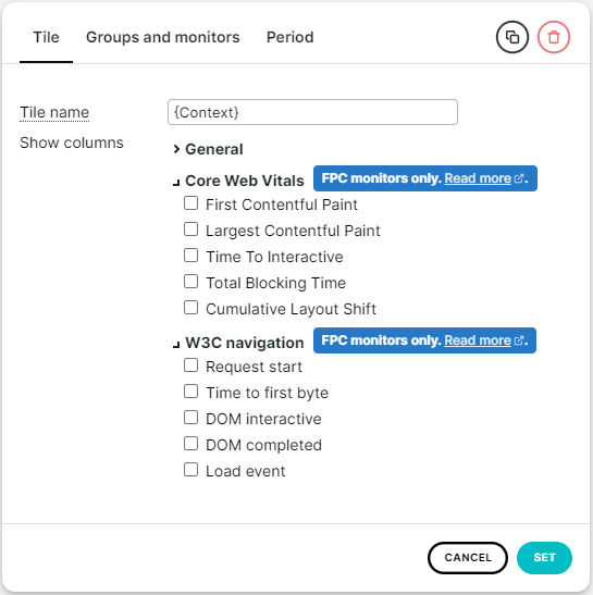 Screenshot Einstellungsdetails Kachel