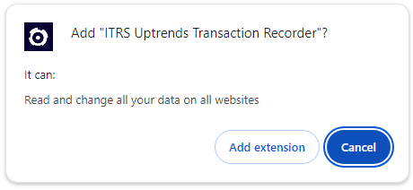 Screenshot Chrome Pop-up zum Hinzufügen der Erweiterung